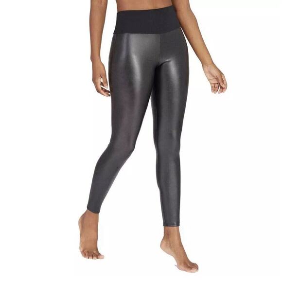 SPANX Pants - Assets by Spanx Women's All Over Faux Leather Leggings Black Size Small